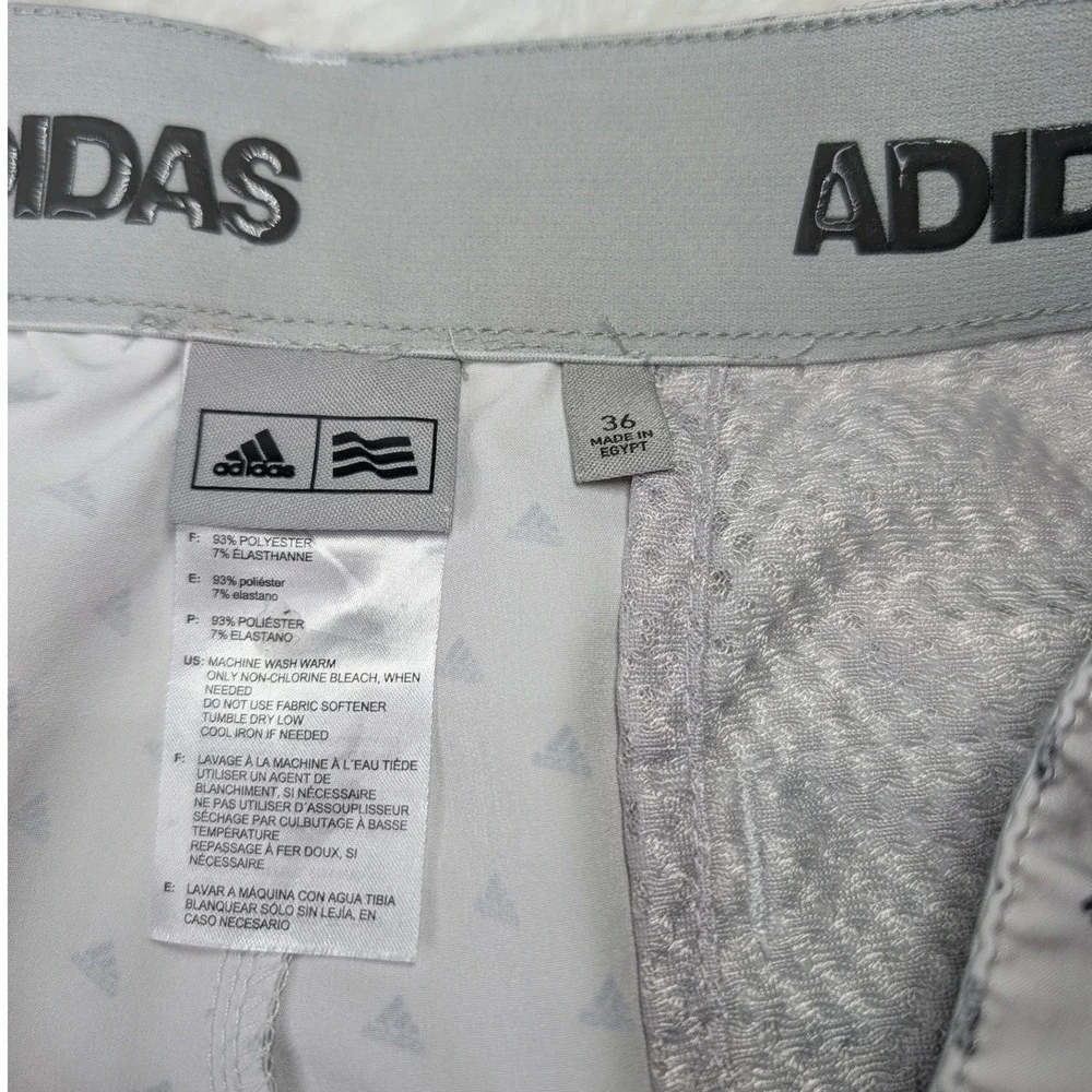 Adidas Golf Shorts Mens 36 Grey All Over Logo Print Performance Athletic 8